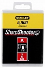 Скобы для степлера 8мм (5/53/530) 1000 шт. STANLEY   тип "А" 1-TRA205T